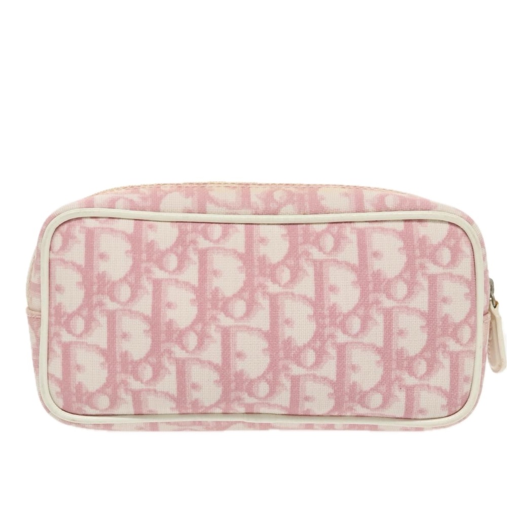 Christian Dior Trotter Canvas Pouch Pink Silver Auth hk1748 - Picture 2 of 16
